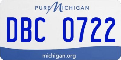 MI license plate DBC0722