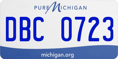 MI license plate DBC0723