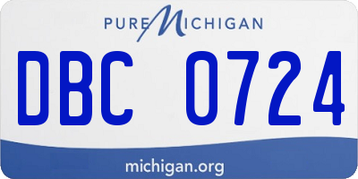 MI license plate DBC0724