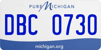 MI license plate DBC0730