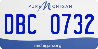 MI license plate DBC0732