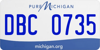 MI license plate DBC0735