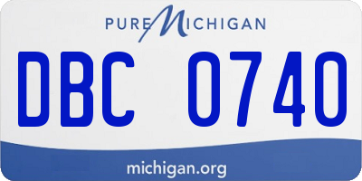 MI license plate DBC0740