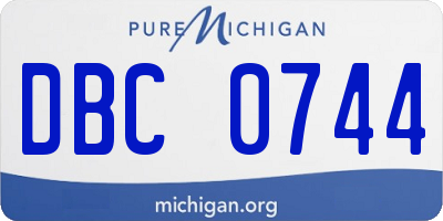 MI license plate DBC0744