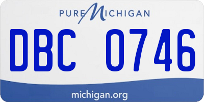 MI license plate DBC0746