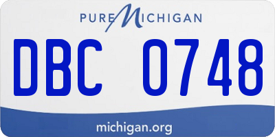MI license plate DBC0748