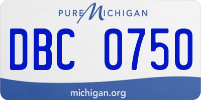 MI license plate DBC0750