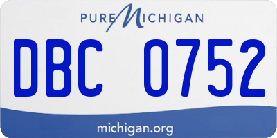 MI license plate DBC0752