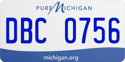 MI license plate DBC0756