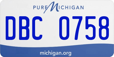 MI license plate DBC0758