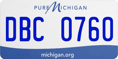MI license plate DBC0760