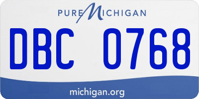 MI license plate DBC0768