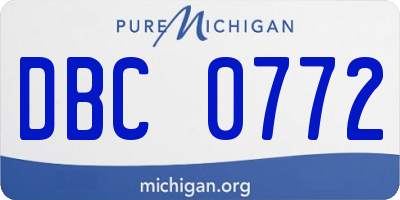 MI license plate DBC0772