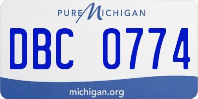 MI license plate DBC0774