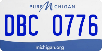 MI license plate DBC0776