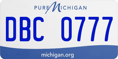 MI license plate DBC0777