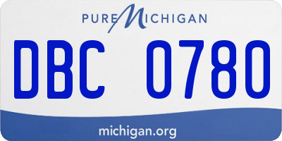 MI license plate DBC0780