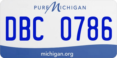 MI license plate DBC0786