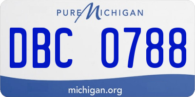 MI license plate DBC0788