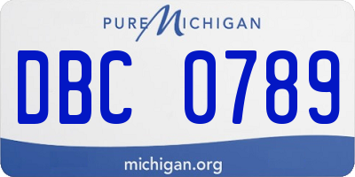 MI license plate DBC0789