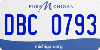 MI license plate DBC0793
