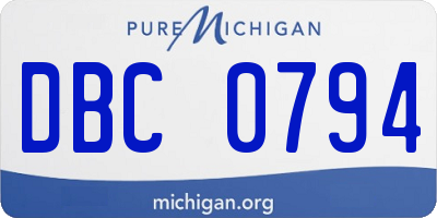 MI license plate DBC0794