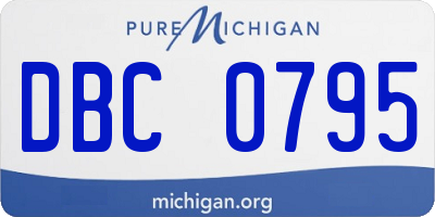 MI license plate DBC0795