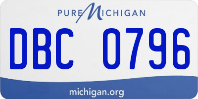 MI license plate DBC0796
