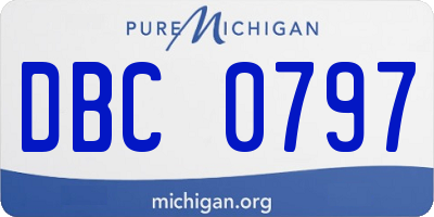 MI license plate DBC0797