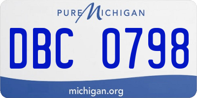 MI license plate DBC0798