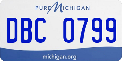 MI license plate DBC0799