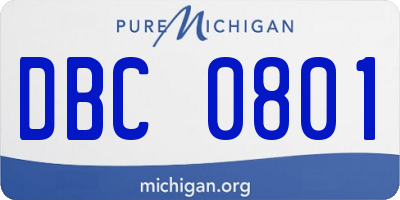 MI license plate DBC0801