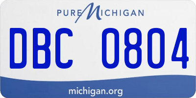 MI license plate DBC0804