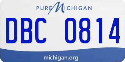 MI license plate DBC0814