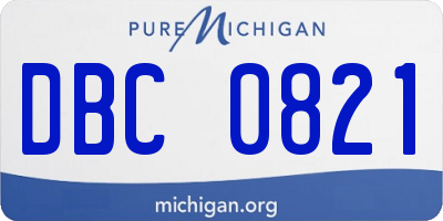 MI license plate DBC0821