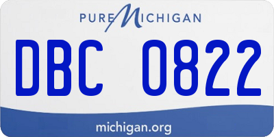MI license plate DBC0822