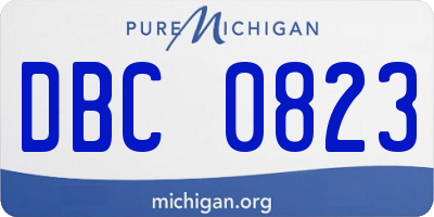 MI license plate DBC0823