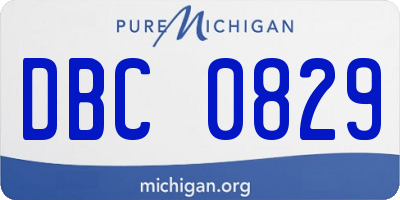 MI license plate DBC0829