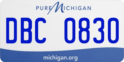 MI license plate DBC0830