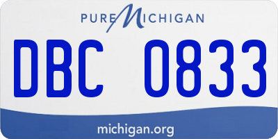 MI license plate DBC0833