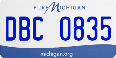 MI license plate DBC0835