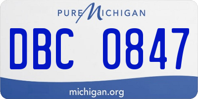 MI license plate DBC0847