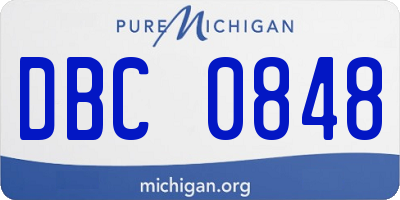 MI license plate DBC0848