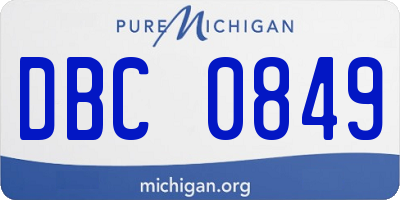 MI license plate DBC0849