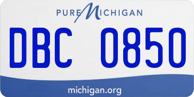 MI license plate DBC0850