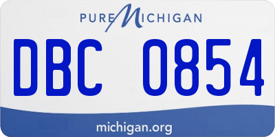 MI license plate DBC0854