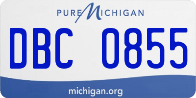 MI license plate DBC0855