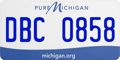 MI license plate DBC0858