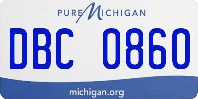 MI license plate DBC0860