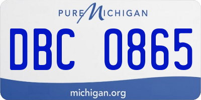 MI license plate DBC0865